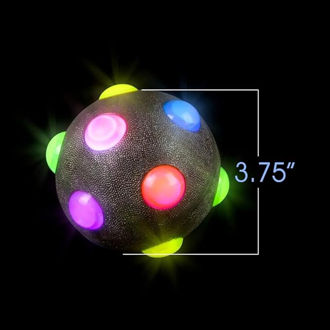 ArtCreativity Light Up Disco Balls, Set of 2, Rubber Balls for Kids with Flashing LEDs, Light Up on Impact, LED Toys for Boys and Girls, Stress Balls for Kids, Fun Birthday Party Favors
