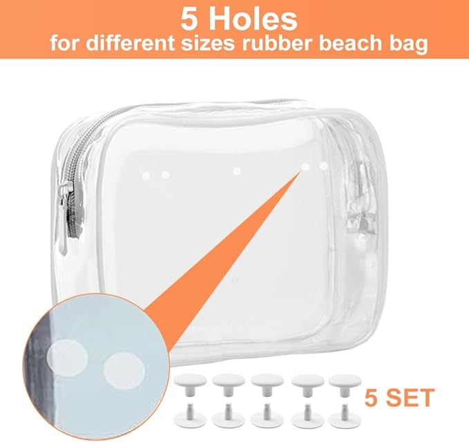 3 Packs Clear Bogg Beach Tote Bag with 2 Pack Insert Hooks Accessories for Bogg Bags Travel Makeup Clean Toiletry Brush Organizer Cosmetic Divider Storage Inner Pouch