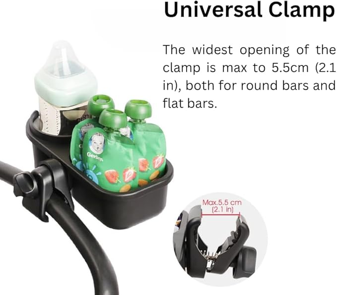 LUFFCABO Universal Snack Tray for Stroller with Stroller Cup Holder, Universal Stroller Snack Tray with Cup Holder, Stroller Tray Attachment and Stroller Accessories