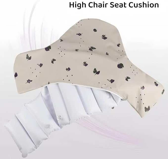 High Chair Cushion with Cover Pad for IKEA Antilop Babies Toddlers Inflatable & Reversible Built-in Inflatable Cushion