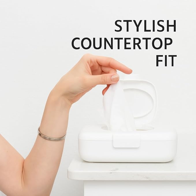2-Pack Loo Discreet Flushable Wipes Dispenser – Fits Standard Size Flushable Wipes Only – No-Drill Suction Mount, Hygienic Low-Profile Holder for Bathroom & Toilet