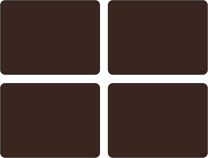 GASARÉ, Placemats Set of 4, Silicone Placemats, Table Mats, Non-Slip, Easy to Clean, Heat Resistant, Flexible, 20% Thicker, 16 x 12 inches x 1.1mm, Brown