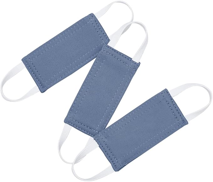 PONY DANCE Baby Door Latch Cover Closer - Nursery Door Silencer with Strong Elastic Straps, Thick Solid Cushion for Noise Reduction, Prevents Slamming, 3 Pieces, 4W x 2L Inches, Blue Haze