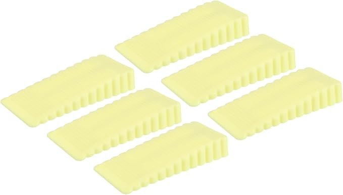 uxcell 6 Pcs Door Stoppers for Bottom of Door, 15mm/0.59 Inch Door Stops, Rubber Door Stopper Wedge Anti Slip, Window Stopper Door Stackable, Yellow