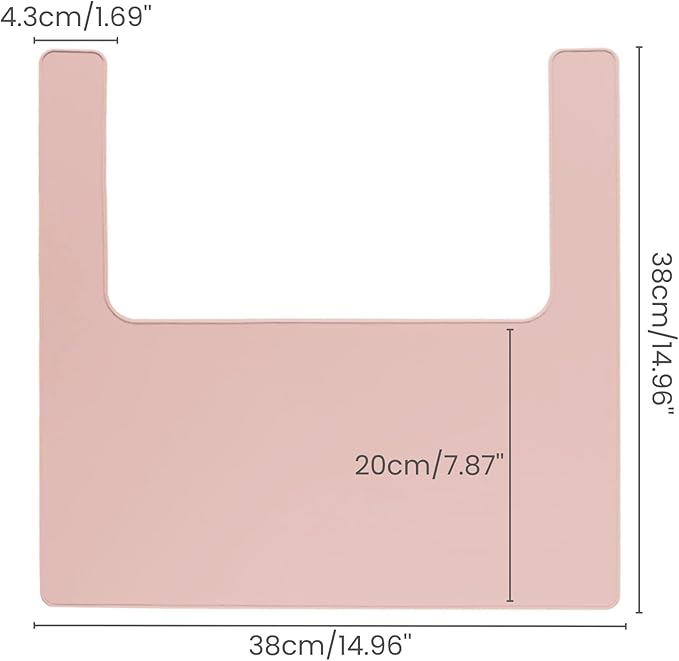 High Chair Placemat for IKEA Antilop Baby High Chair, 2 Packs Stain Resistant Non-Slip Toddler Silicone High Chair Place Mats Eating Table Mat (Blush/Gray)