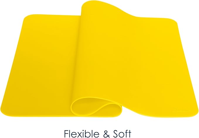 GASARÉ, Placemats Set of 4, Silicone Placemats, Table Mats, Non-Slip, Easy to Clean, Heat Resistant, Flexible, 20% Thicker, 16 x 12 inches x 1.1mm, Yellow