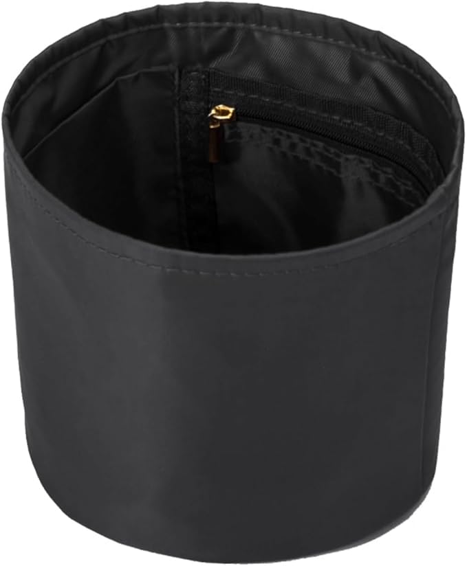 NOTAG Purse Organizer Insert Nylon Round Bucket Bag Organizer for Handbag Small Tote Dividers Insert (Black)