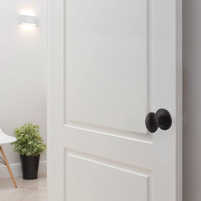 Design House 779165 Egg Dummy Door Knob Matte Black