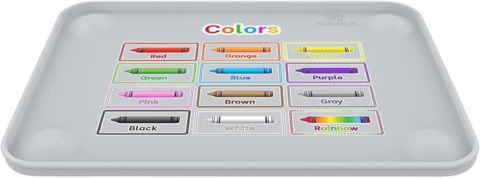 Generic Dr. Betty’s - Educational Learning Silicone Placemat / Play Mat with Super Suction and Raised Edges for Babies + Toddlers + Kids | Non-Slip, Dishwasher Safe, Food Grade (Colors, Gray)