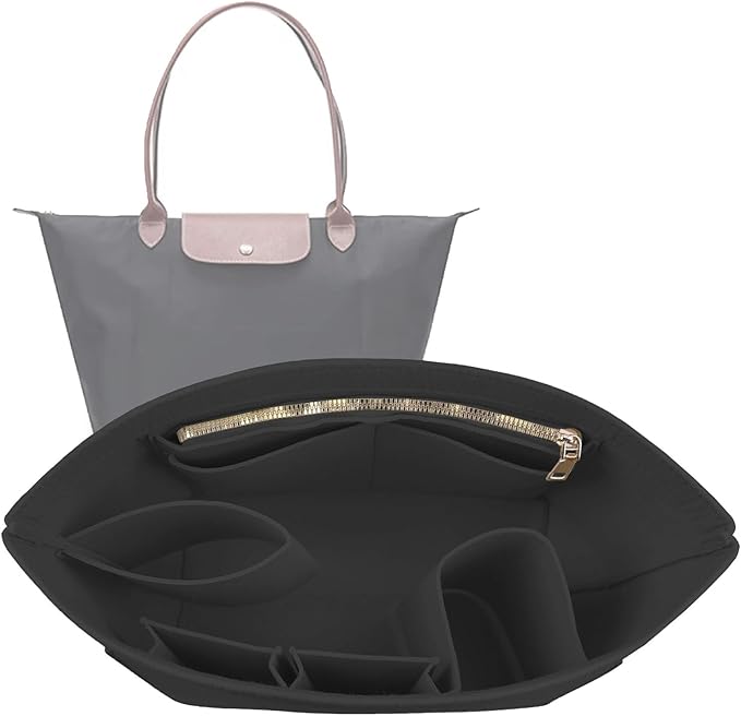 Lckaey bag Organizer Insert for longchamp le pliage organizer insert Handbags Organizer 1012BLACK-S
