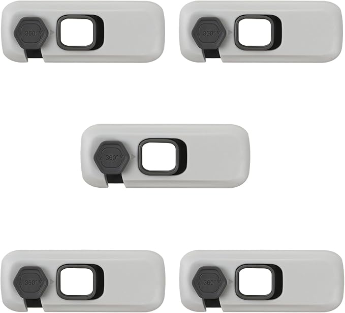5Pack Child Proof Refrigerator Lock,Fridge Locks for Kids with Sticky Adhesive Pads,Baby Safety Locks for Fridges, Cabinets, Drawers, Double Doors and More (5 Pack)