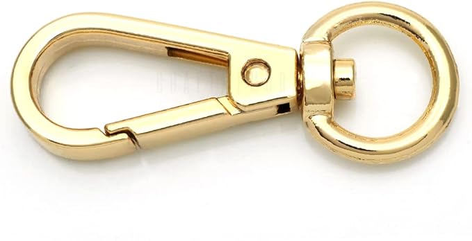 CRAFTMEMORE 10pcs Swivel Lobster Clasps Push Gate Snap Hook Bag Clips Purse Accessories FSO (Gold)