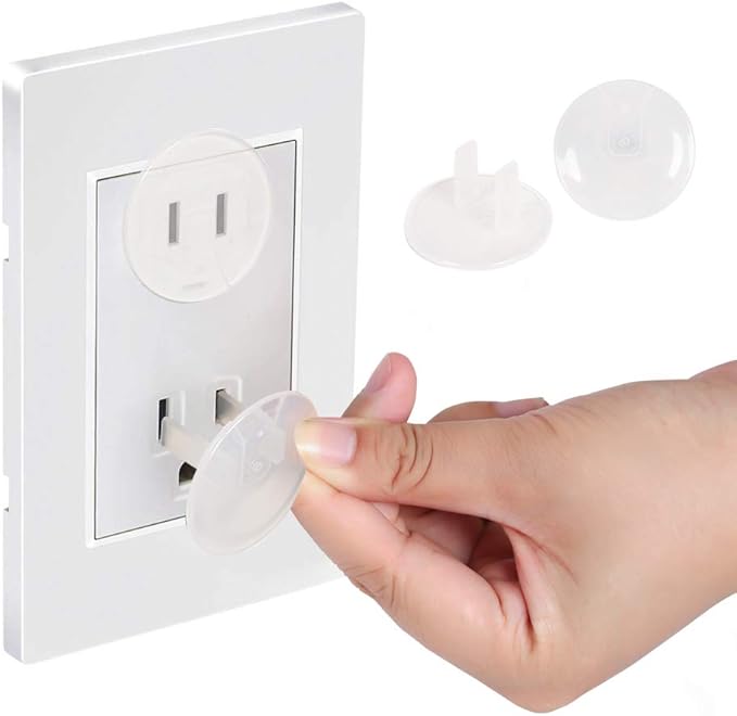 Vmaisi 38 Pieces Clear Outlet Covers Baby Proofing - Electrical Safety ChildProof Plug Protector - (Clear, 38 Pack)