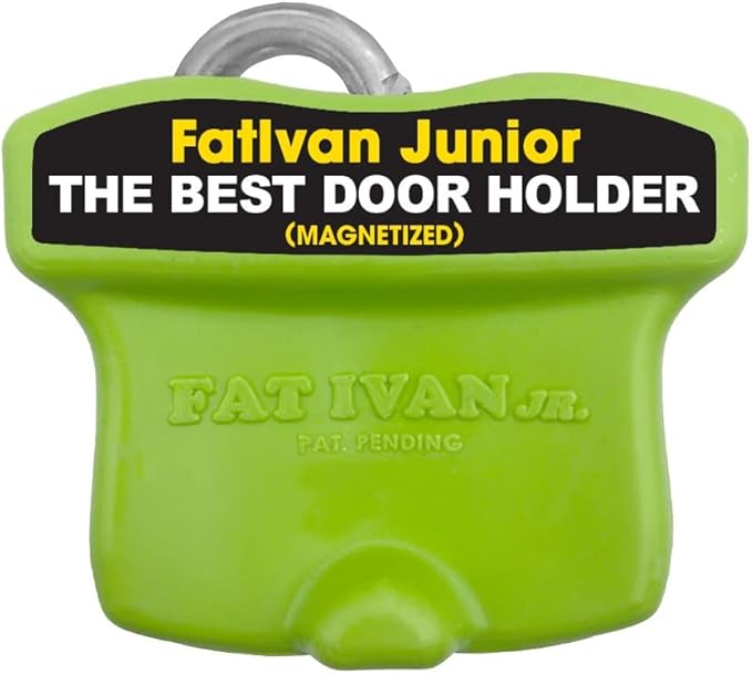 The Original Fat Ivan Fold Up Doorstop Wedge with Magnet - for Moving Office Home or School - Great for Police, Admin, Firefighters and Any time You Need a Door to Stay Open Green JR 2 Pack