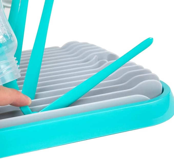 Altibrant Baby Bottles Drying Rack, Folding Drainer for Feeding Bottles Accessories Dryer Holder(Green)