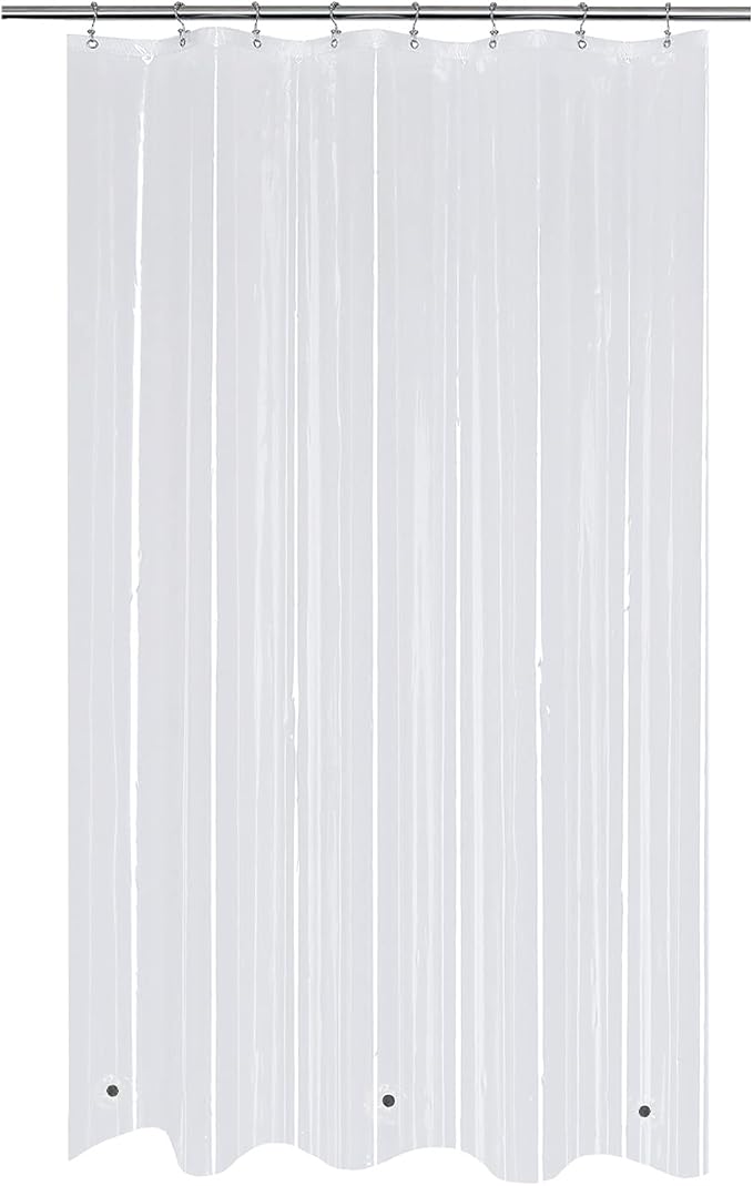 Mrs Awesome Clear Shower Curtain Liner Medium Weight - Shower Curtain Plastic with 3 Magnets for Bathroom, 71x72