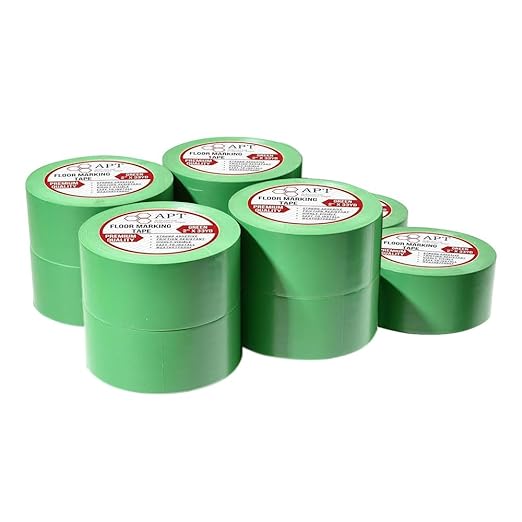 APT, Multi Color Marking Tape, Premium Safety Marking and Dance Floor Splicing Tape, 6 mil Thick (Green, 10 Roll)