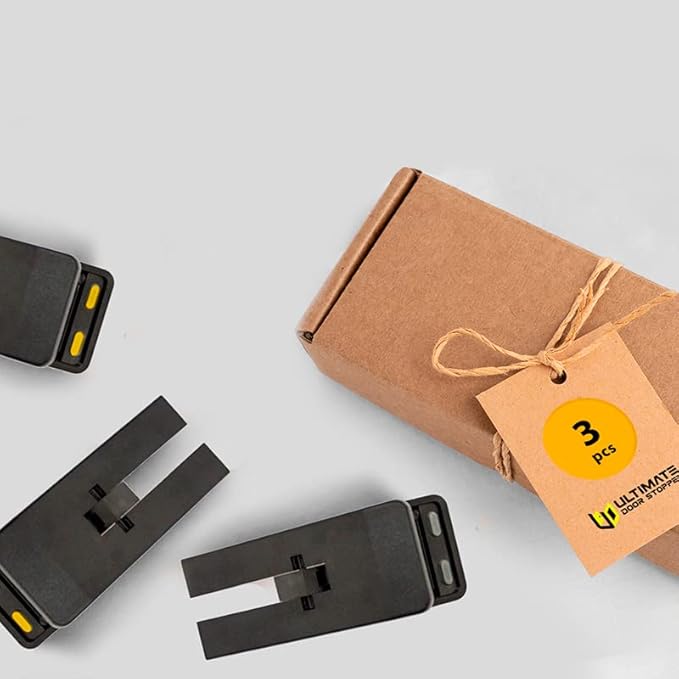 3 Pack Ultimate Door Stopper | Pocketstop | Non Slip Rubber Feet Door Stop | Foldable Door Wedge | Lightweight & Portable Door Holder | Portable Door Lock | Door Stopper Wall Protector