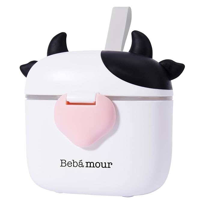 Bebamour Baby Formula Dispenser On The Go, Formula Container to Go, Formula Holder for Travel, Candy Fruit Snack Storage Container with Scoop and Leveller (Black)