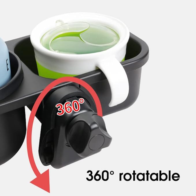 LUFFCABO Universal Snack Tray for Stroller with Stroller Cup Holder, Universal Stroller Snack Tray with Cup Holder, Stroller Tray Attachment and Stroller Accessories