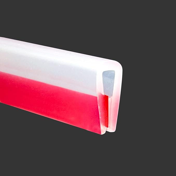 Clear Rubber Edge Trim, Self-Adhesive Clear Rubber Edge Trim, Edge Protector for Sheet Metal, Glasses or Flexi Glasses, Silicone Rubber Material, White Color, Fit 3/32"(2mm), U Channel Edge Guard