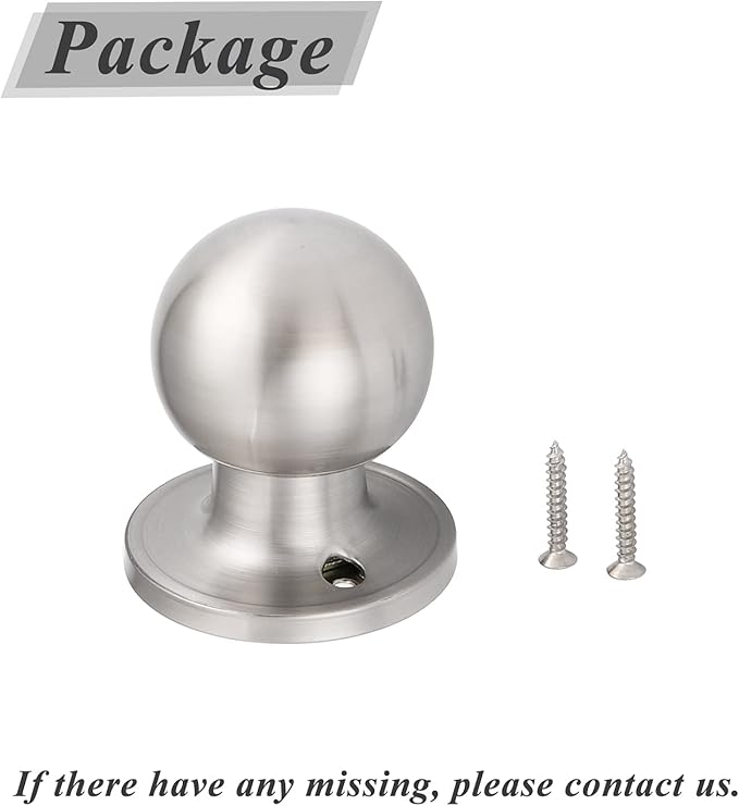 Probrico Ball Half Dummy Door Knob Brushed Nickel Inactive Single Door Knob