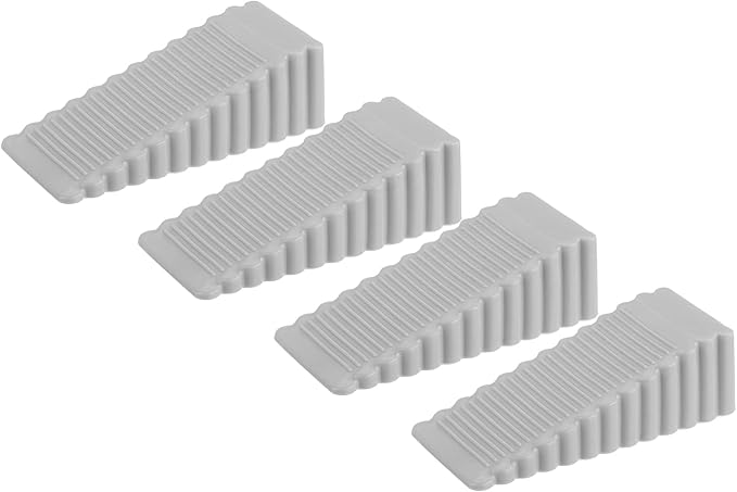 uxcell 4 Pcs Door Stoppers for Bottom of Door, 28mm/1.10 Inch Door Stops, Rubber Door Stopper Wedge Anti Slip, Window Stopper Door Stackable, Grey