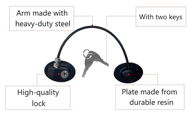 2 Pack Refrigerator Door Locks with 4 Keys, File Drawer Lock, Freezer Door Lock and Child Safety Cabinet Locks by REZIPO Black