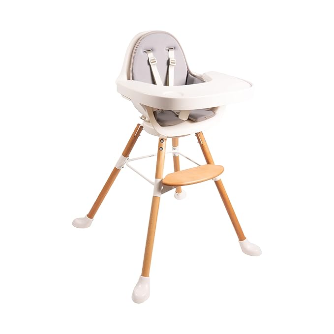 Childhome Evolu One.80° High Chair Seat Cushion, Compatible with Childhome Evolu One.80° high Chair, Soft Padded Seat Cushion, Machine Washable, High Chair Sold Separately, Light Grey