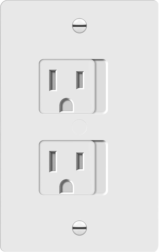 ENERLITES Child Proof Outlet Cover, Self-Closing, Fits Both Duplex and Decorator Outlet, Safety Design, Tamper-Resistant Socket Plug for Receptacle, Size 4.75" x 3.9", 8800-TR, Glossy White