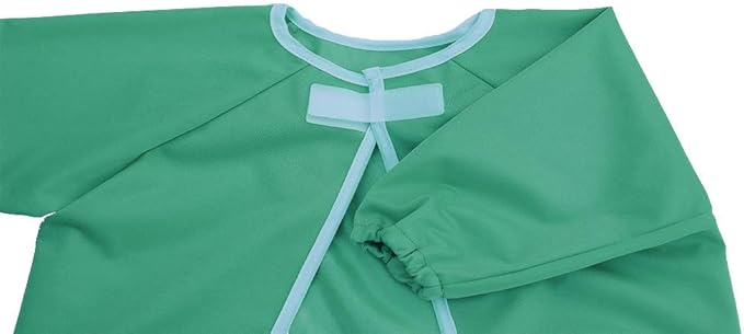 Clean Cub Baby Led Weaning BLW Long Sleeve Apron Bib with Suction Cups for Infant and Toddlers (Green, 6-12)