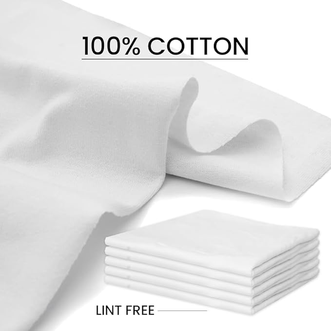 24 Pack New Lint Free Rags,100% Cotton Cloth for Cleaning, Soft Cloth Tshirt Material for Cast Iron Staining Wood, Dust Rags, Shoe Polishing, for Household, Automotive & Industrial Use 17x17