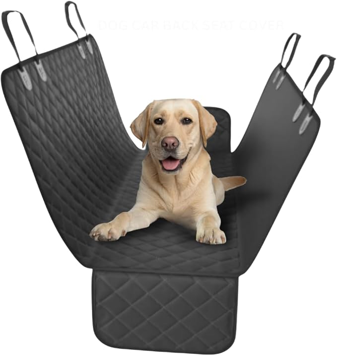 Doggie World Dog Car Seat Cover for Back Seat for Cars & SUVs - Durable Pet Car Seat Cover Backseat Protector, Nonslip Dog Hammock for Car, Waterproof Scratchproof Rear Seat Cover Against Dirt, Fur