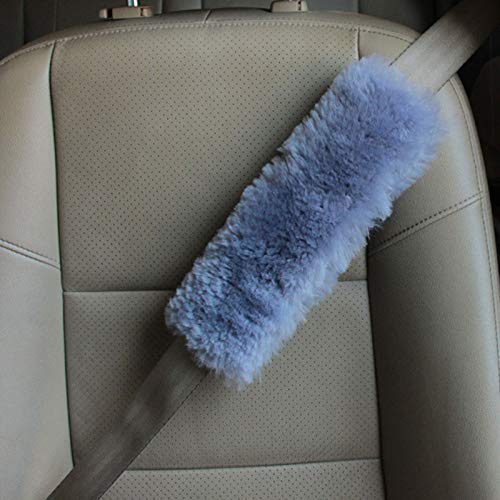 SUNTRADE Soft Faux Car Seat Belt Cover Pad,Car Safety Seat Belt Strap Shoulder Pad for Adults and Children,Suitable for Car Seat Belt,Backpack,Shoulder Bag,Set of 2 (Gray)