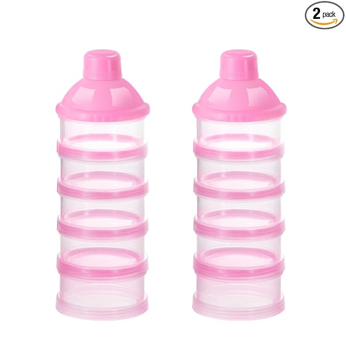 Accmor Formula Dispenser On The Go, 5 Compartments Stackable Formula Container for Travel, Baby Milk Powder Kids Snack Container, BPA Free