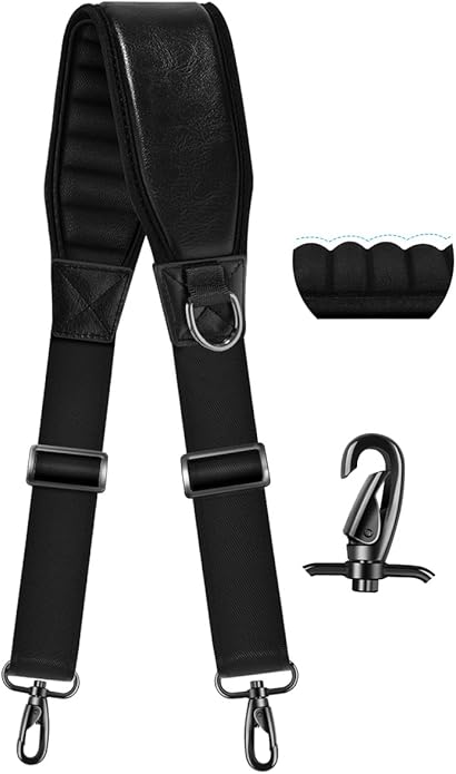 Shoulder Strap 79" Universal Handbag Strap with Ultra-thick Fixed Padded and Dual Balanced Adjustable Buckles Crossbody Strap