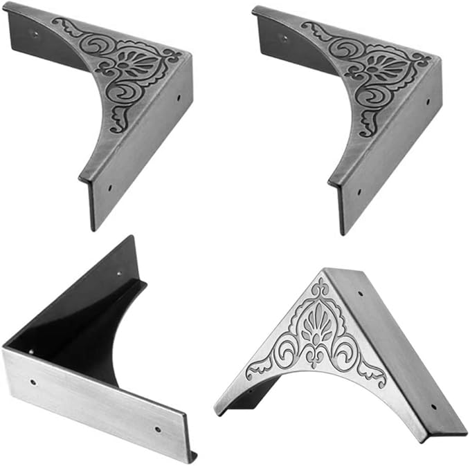 Antique Silver Metal Box Corner Protector,4pcs Edge Safety Guard,Metal Corner Decorative Protector,for Jewelry Box Case Cabinet Furniture
