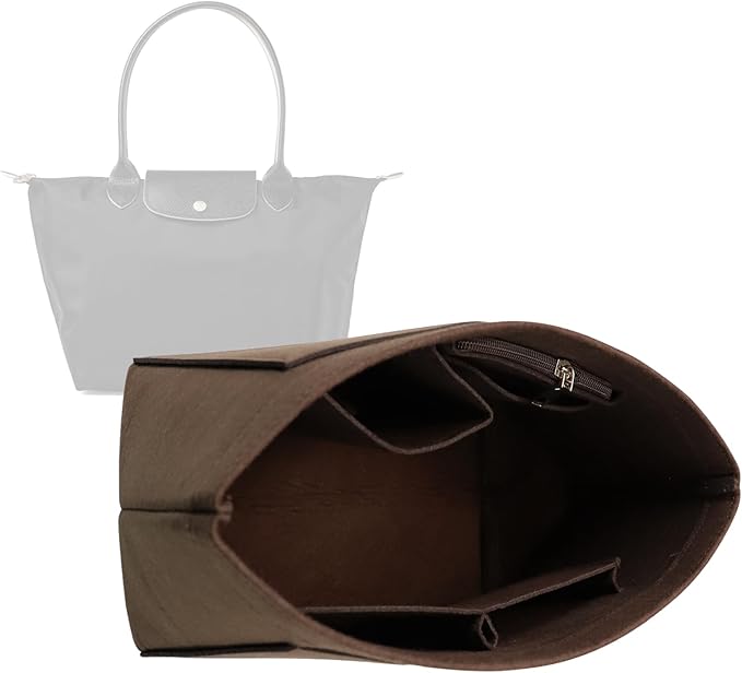 Lckaey Purse Organizer Insert for longchamp le pliage Handbags Insert Organizer 1012coffee-S