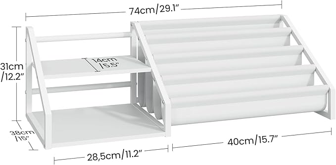 CHOEZON Kids Bookshelf, Book Shelf for Kids Rooms, Toddler Bookshelf with 2 Open Shelves and 4-Tier Sling Rack, for Kid Room, Nursery, Bedroom, Playroom, White TCW16WB