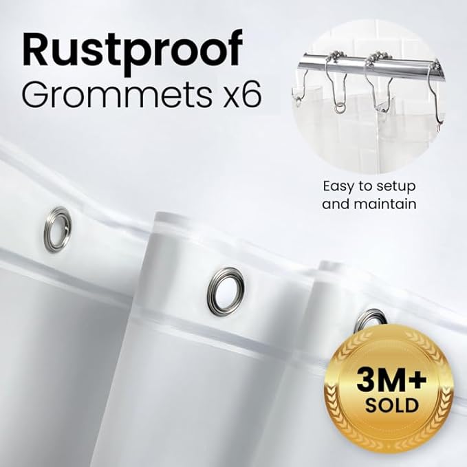 LiBa Waterproof Plastic Shower Curtain - Bathroom Shower Curtain Premium PEVA Non-Toxic Shower-Liner with Rust Proof Grommets Clear 8G Heavy Duty Bathroom Accessories 72x84 - Clear