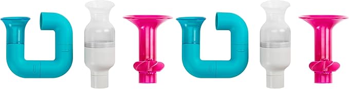 Boon Tubes Building Toddler Bath Tub Toy for Kids Aged 12 Months and Up, Blue (Pack of 6)