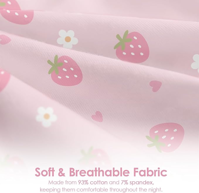 Baby Swaddle 0-2 Months, Cotton Arm-In Zipper Sleep Sack, Wearable Blankets Wrap for Newborn Infant Girls (Strawberry, Heart, Pack of 2)
