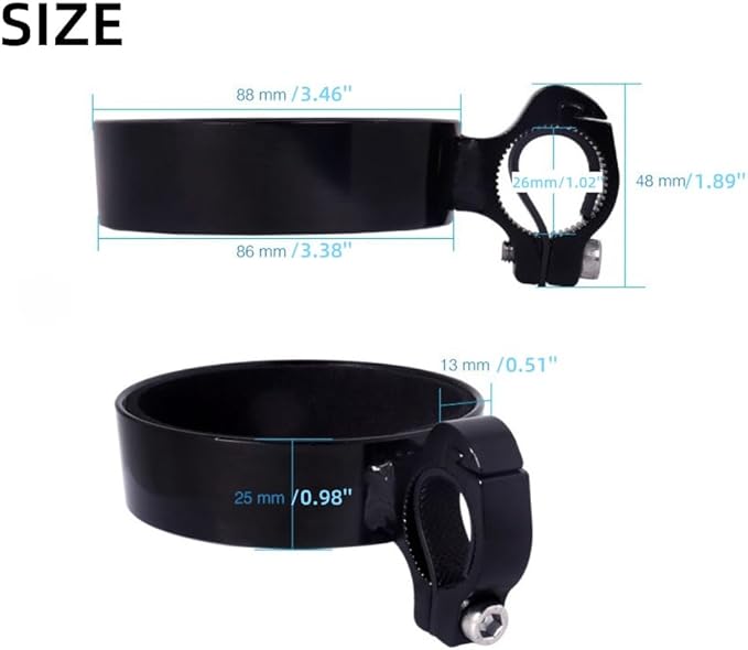 Premium Aluminium Bike Handlebar Cup Holder - Secure, Stylish, and Versatile, Baby Strollers Available (A Cup Holder-Black)