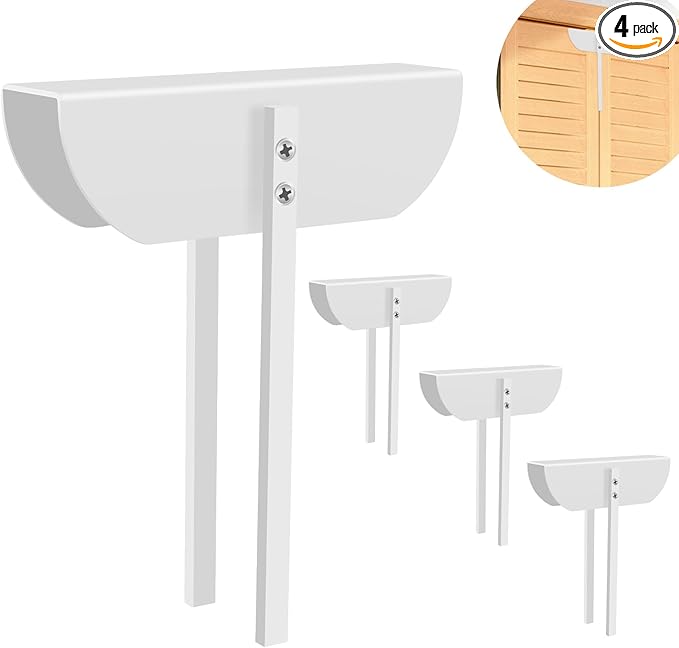 Metal Bifold Door Lock, TAMIDN Closet Protection Child and Cats&Dogs Proof Cabinet Locks, Installation-Free, 4 Pack