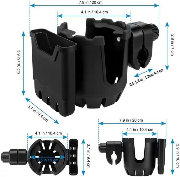 Accmor Stroller Cup Holder with Phone Holder, Universal Cup Holder, 2-in-1 Cup Phone Holder for Stroller, Bike, Walker, Wheelchair