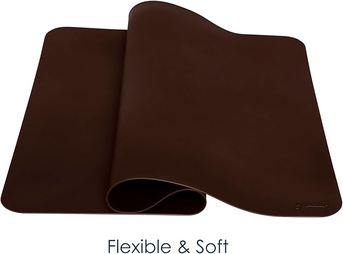 GASARÉ, Placemats Set of 4, Silicone Placemats, Table Mats, Non-Slip, Easy to Clean, Heat Resistant, Flexible, 20% Thicker, 16 x 12 inches x 1.1mm, Brown