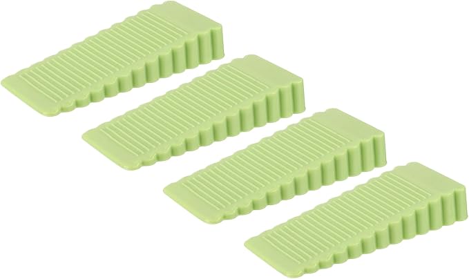 uxcell 4 Pcs Door Stoppers for Bottom of Door, 15mm/0.59 Inch Door Stops, Rubber Door Stopper Wedge Anti Slip, Window Stopper Door Stackable, Green