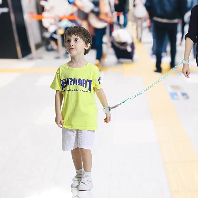 Blisstime 2 in 1 Toddler Leash -Anti Lost Wrist Link for Toddlers -Toddler Harness,Baby Leash,Leash for Toddlers,Wrist Leashes,Child Leashes for Toddlers,Not Easy to Open Without Key