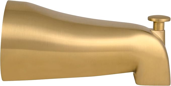 Design House 583880 Slip-On Pull-Up Wall Mount Tub Diverter Spout, Satin Gold