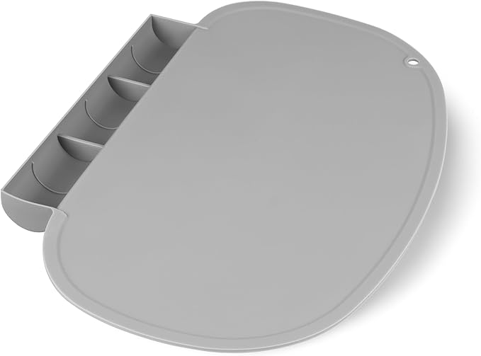 Silicone Placemat for Baby, Tablemats with Food Catching Pocket, Non-Slip Silicone Placemat for Restaurants Home Travel (Gray)